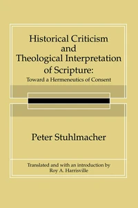 Cover of Historical Criticism and Theological Interpretation of Scripture