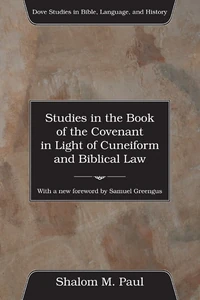 Cover of Studies in the Book of the Covenant in the Light of Cuneiform and Biblical Law