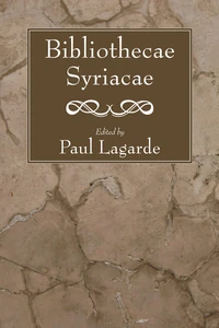 Cover of Bibliothecae Syriacae