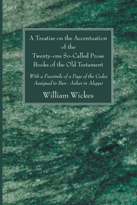 Cover of A Treatise on the Accentuation of the Twenty-One So-Called Prose Books of the Old Testament