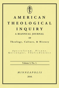 Cover of American Theological Inquiry, Volume Three, Issue One