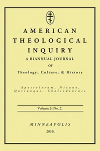 Cover of American Theological Inquiry, Volume Three, Issue Two