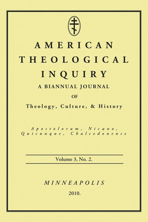 Cover of American Theological Inquiry, Volume Three, Issue Two
