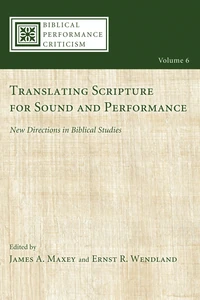 Cover of Translating Scripture for Sound and Performance