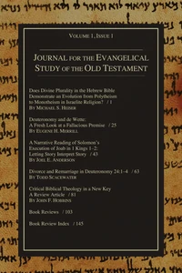 Cover of Journal for the Evangelical Study of the Old Testament, 1.1