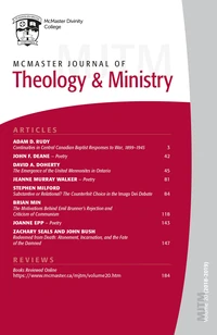 Cover of McMaster Journal of Theology and Ministry: Volume 20, 2018–2019