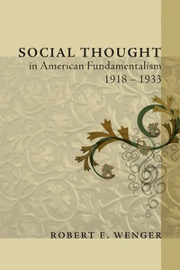 Cover of Social Thought in American Fundamentalism, 1918-1933