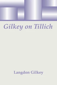 Cover of Gilkey on Tillich