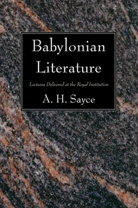 Cover of Babylonian Literature