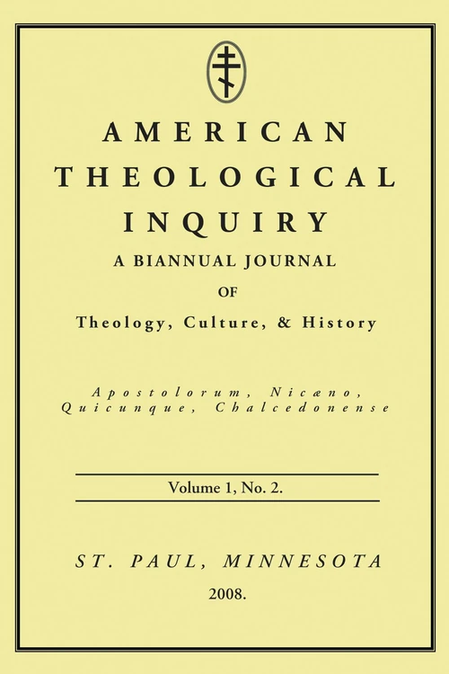 Cover of American Theological Inquiry, Volume One, Issue Two
