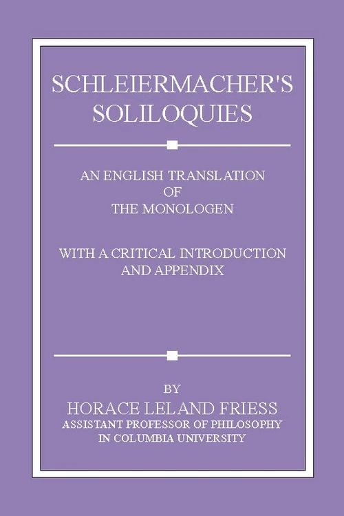 Cover of Schleiermacher's Soliloquies