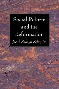Cover of Social Reform and the Reformation