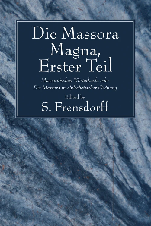 Cover of Die Massora Magna, Erster Teil