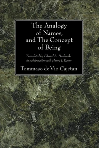 Cover of The Analogy of Names, and the Concept of Being