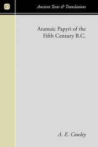 Cover of Aramaic Papyri of the Fifth Century B.C.