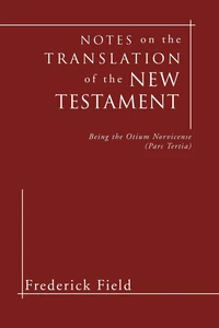 Cover of Notes on the Translation of the New Testament