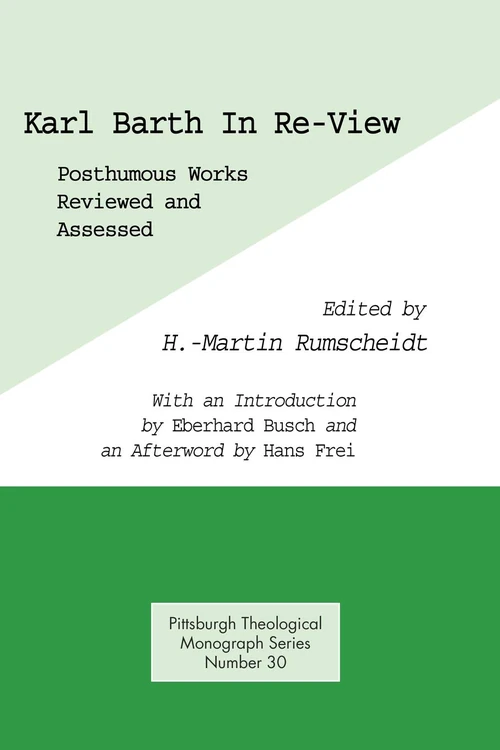 Cover of Karl Barth In Re-View