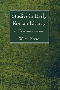 Cover of Studies in Early Roman Liturgy