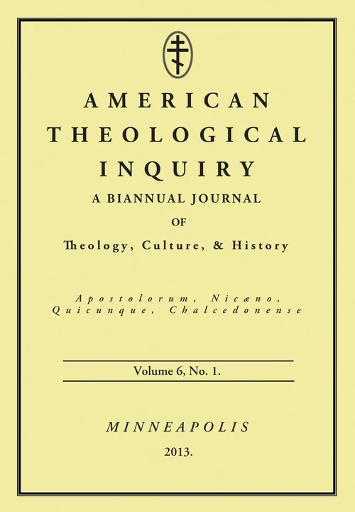 Cover of American Theological Inquiry, Volume Six, Issue One