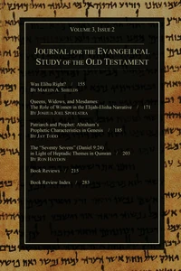 Cover of Journal for the Evangelical Study of the Old Testament, 3.2