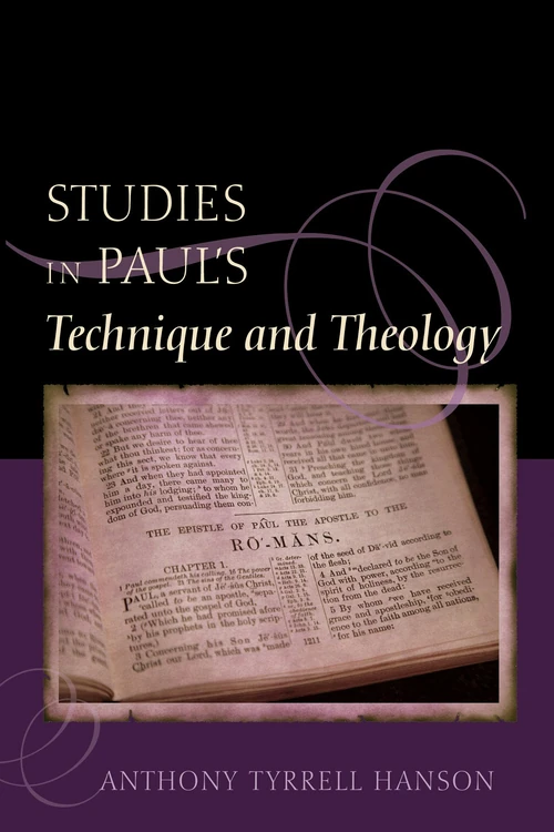 Cover of Studies in Paul's Technique and Theology