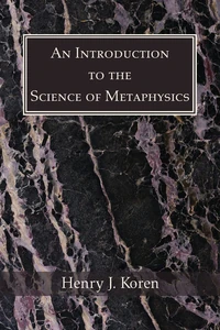 Cover of An Introduction to the Science of Metaphysics