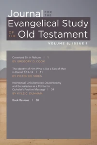 Cover of Journal for the Evangelical Study of the Old Testament, 6.1