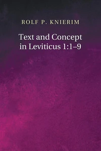 Cover of Text and Concept in Leviticus 1:1–9