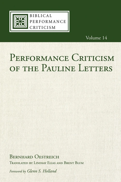 Cover of Performance Criticism of the Pauline Letters
