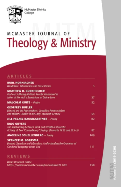Cover of McMaster Journal of Theology and Ministry: Volume 21, 2019–2020