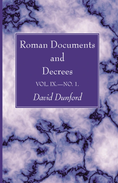 Cover of Roman Documents and Decrees, Volume IX - No. 1