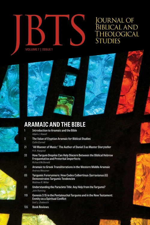 Cover of Journal of Biblical and Theological Studies, Issue 7.1