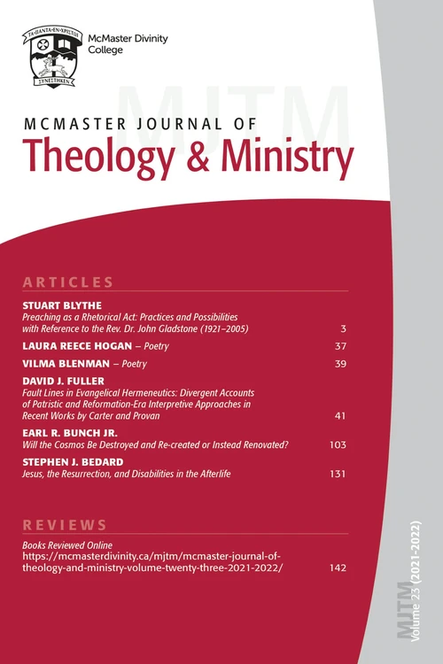 Cover of McMaster Journal of Theology and Ministry: Volume 23, 2021–2022