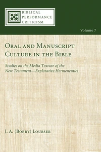 Cover of Oral and Manuscript Culture in the Bible