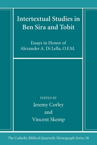 Cover of Intertextual Studies in Ben Sira and Tobit
