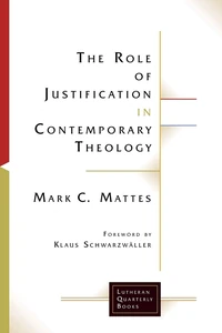 Cover of The Role of Justification in Contemporary Theology