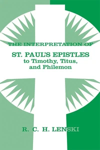 Cover of Interpretation of St Paul's Epistle to Timothy, Titus, and Philemon