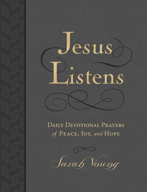 Cover of Jesus Listens, Large Text Leathersoft, Charcoal, with Full Scriptures