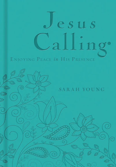 Cover of Jesus Calling, Teal Leathersoft, with Scripture References